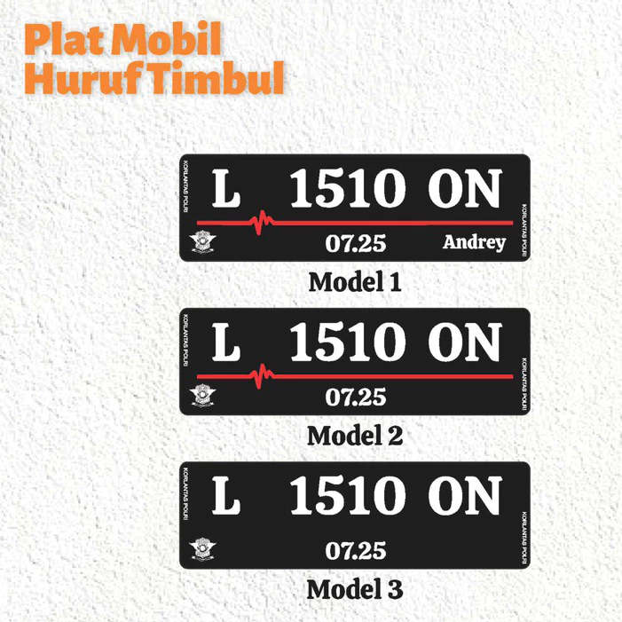 Plat Nomor Mobil Hitam / Plat Nomor Mobil Variasi Akrilik / Plat Nomor Mobil Font Baru / Plat Nomor 