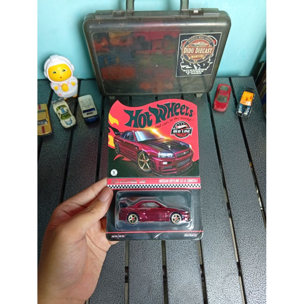 HOTWHEELS RED LINE CLUB (RLC) NISSAN SKYLINE GTR R34 COLLECTOR MERAH + FREE PROTECT HW