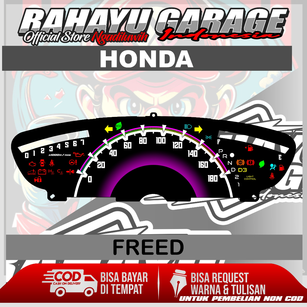 PAPAN SPEEDOMETER CUSTOM HONDA FREED