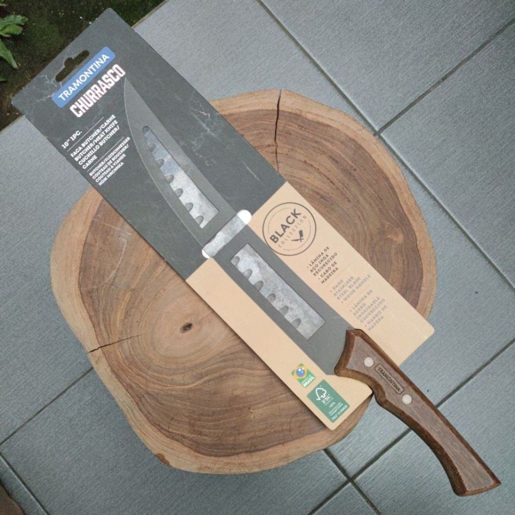 Pisau Tramontina Churrasco Black Collection 20 cm atau 10"  Original Made In Brasil Pisau Sembelih/ 
