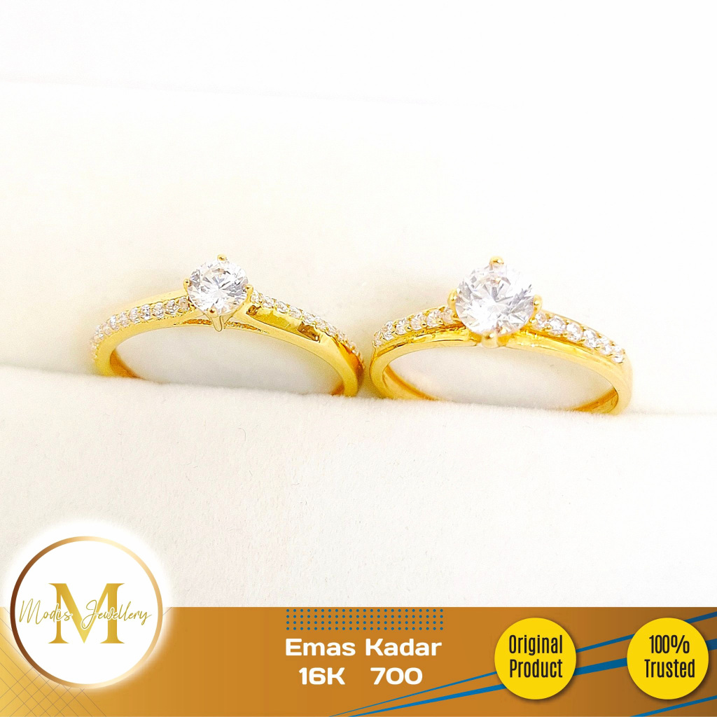 MODIS JEWELLERY - Cincin Solitaire Variasi Kuning  - Emas 16k  700