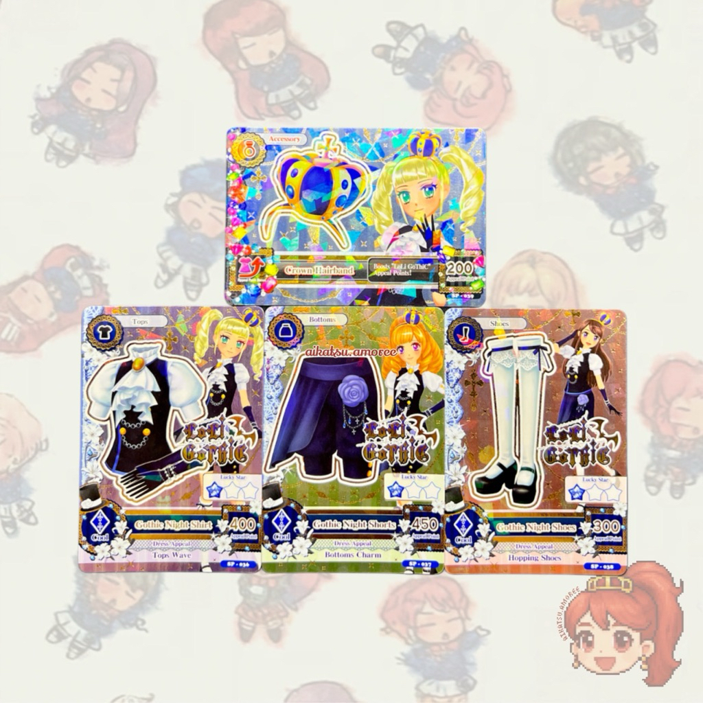 Aikatsu Promotion Cards Loli Gothic Gothic Night set Indonesia Ver Yurika Maria Ran
