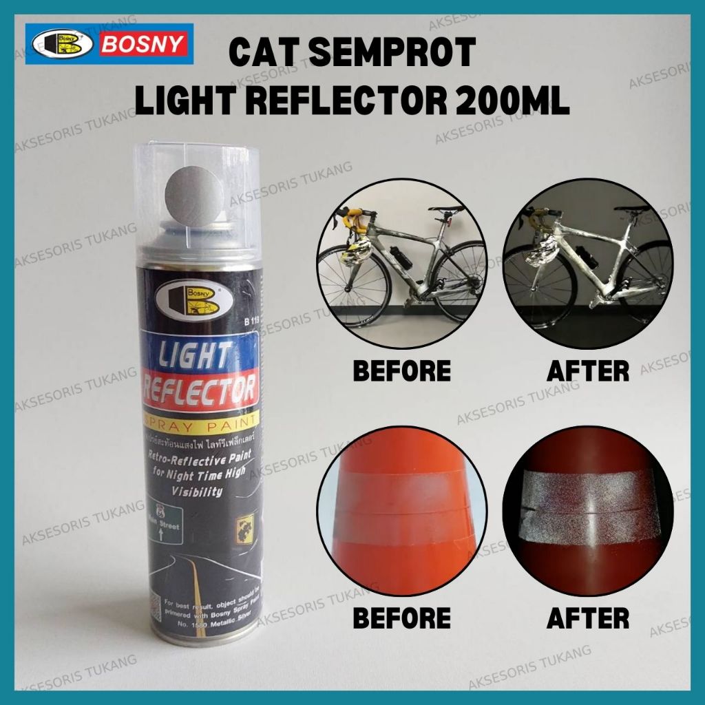 BOSNY Light Reflector Spray Paint 200ml Cat Semprot Reflektif Cahaya Original Thailand