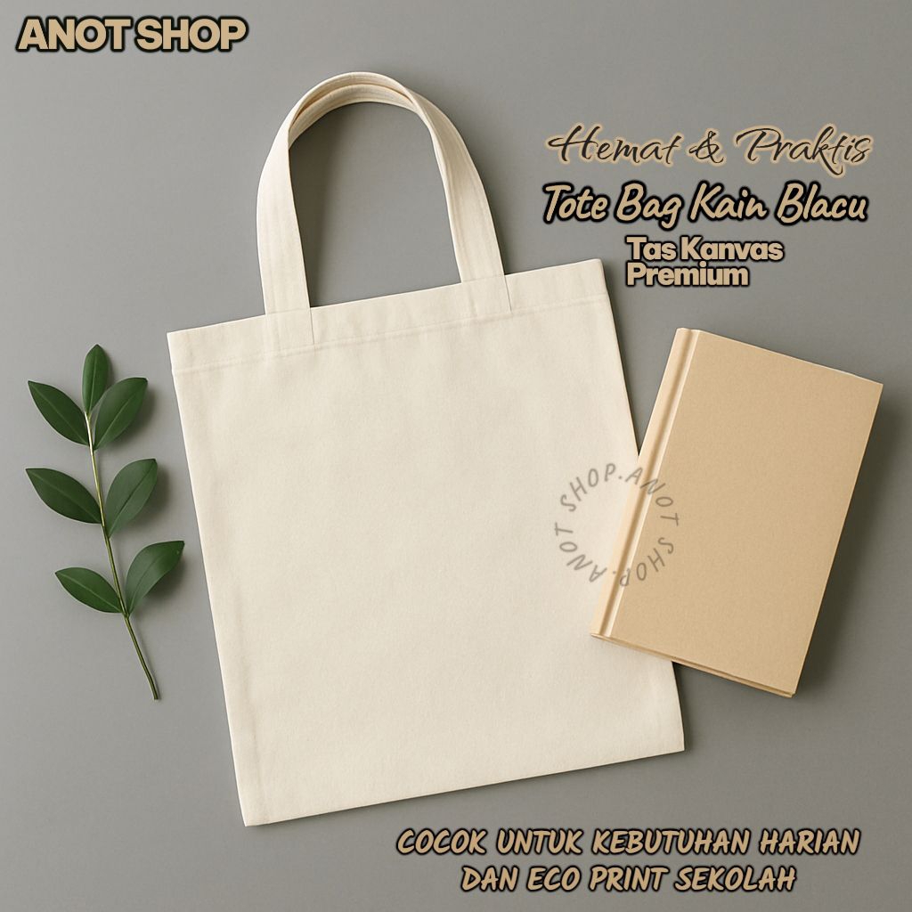 Tas Tote Bag Kain Kanvas Blacu Tebal Polos Termurah
