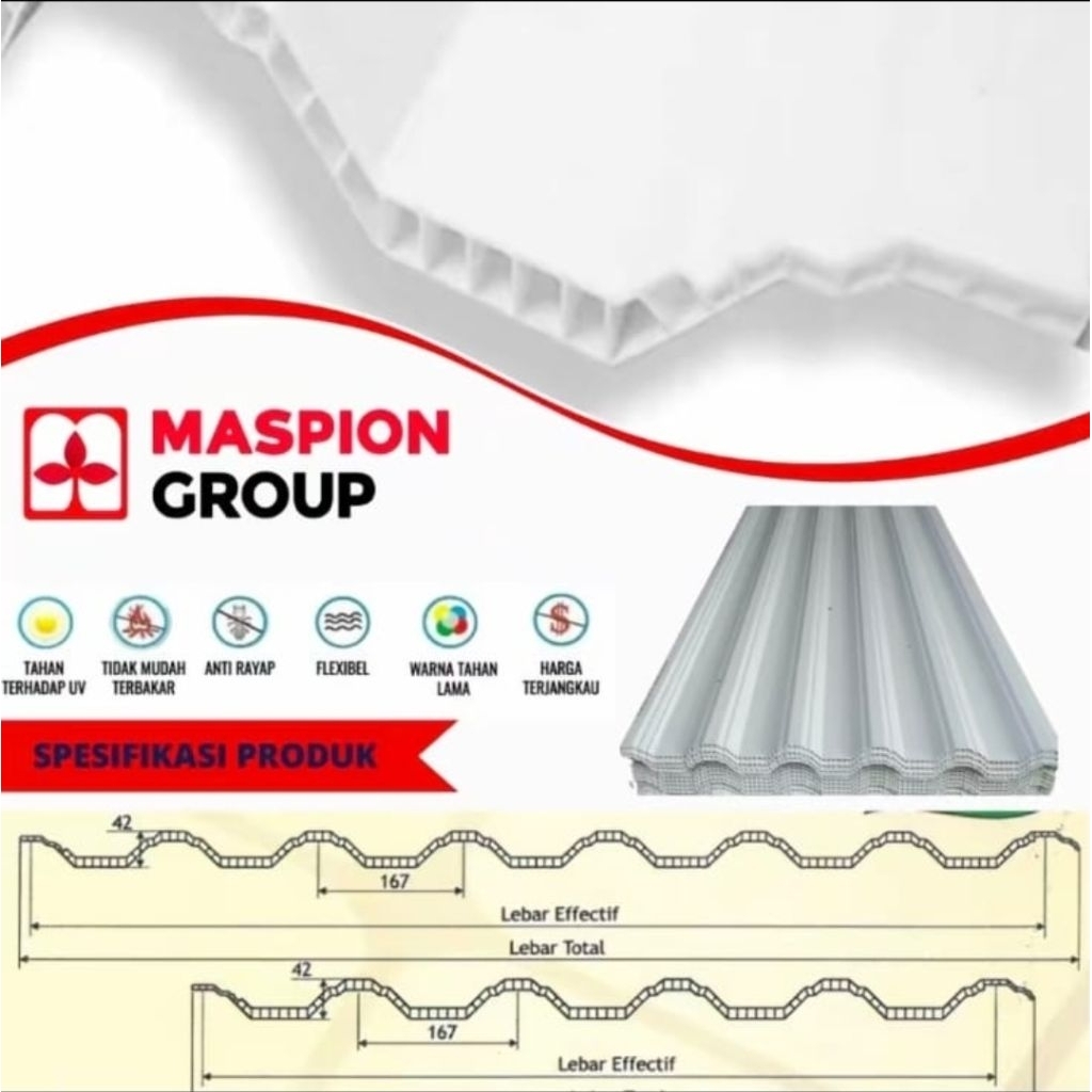 Atap UPVC Double Layer Maspion