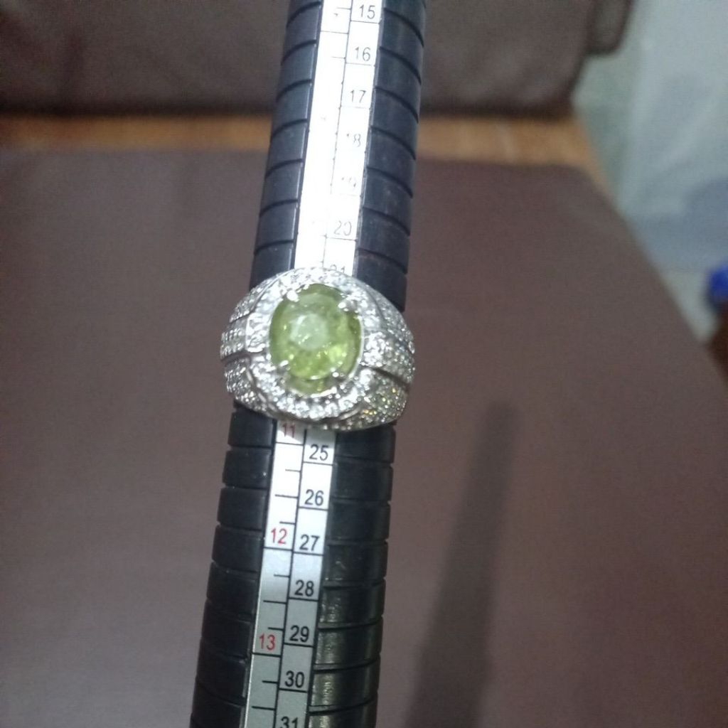 Natural Green Tourmaline Ring PERAK ID CARD