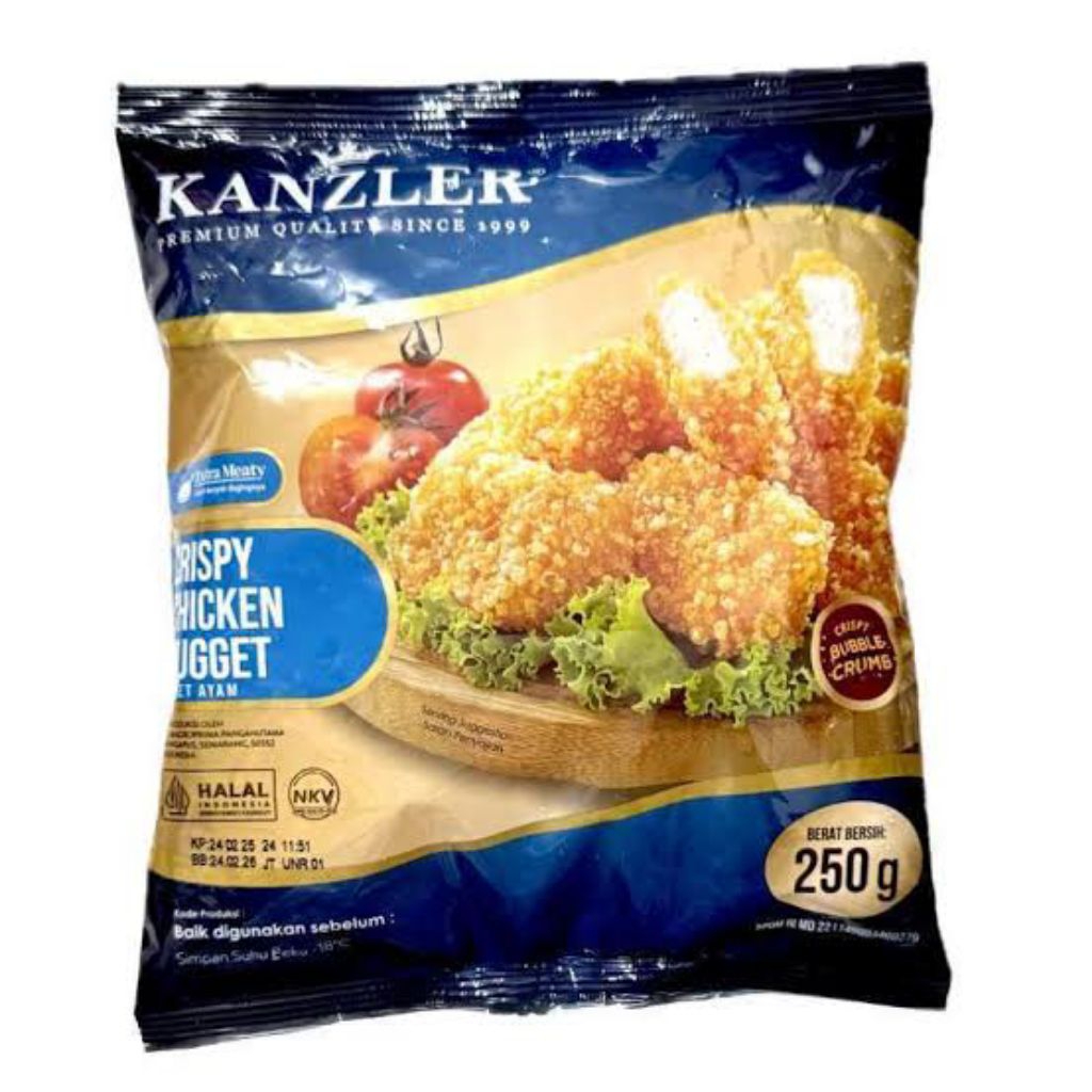Nugget Ayam Kanzler Crispy 250 Gram dengan Crumb Berbuih, Lebih Garing