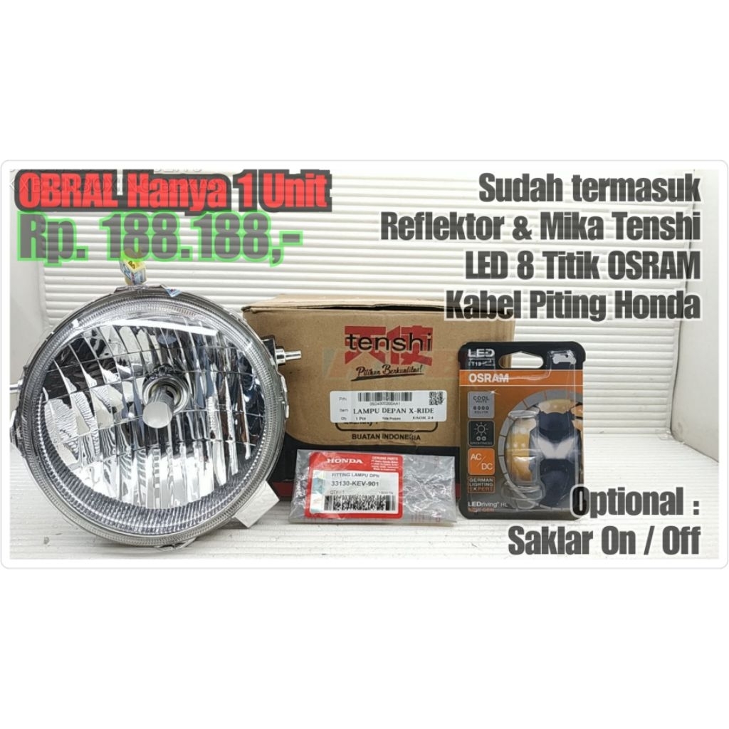 OBRAL Reflektor Yamaha Xride Lama 115cc OSRAM TENSHI