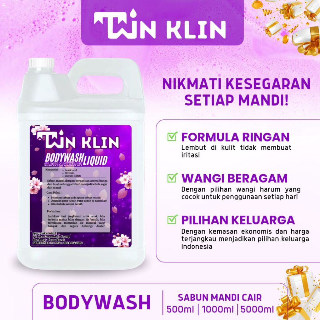 Bodywash 5 Liter - Bodysoap 5 Liter - Sabun Mandi 5 Liter - Sabun Mandi Hotel 5 Liter - TWINKLIN