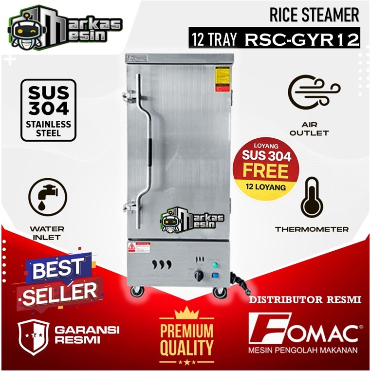 Rice Steamer FOMAC RSC-GYR12 RSC-GYR24 RSC-GYC12 RSC-GYC24 RSC-GJY12 RSC-GJY24 12 Tray 24 Tray