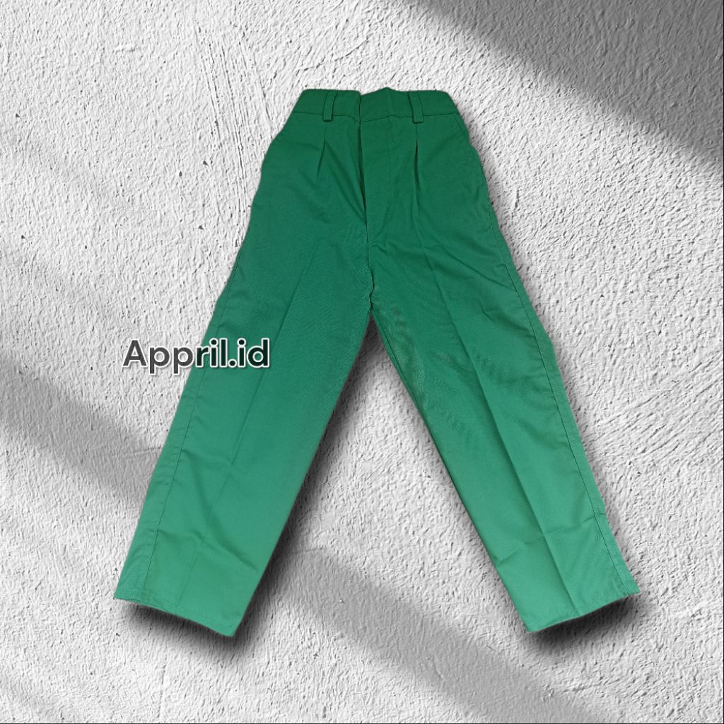 CELANA PANJANG WARNA HIJAU MI/TK SERAGAM SEKOLAH/KARET PINGGANG / SERAGAM SEKOLAH