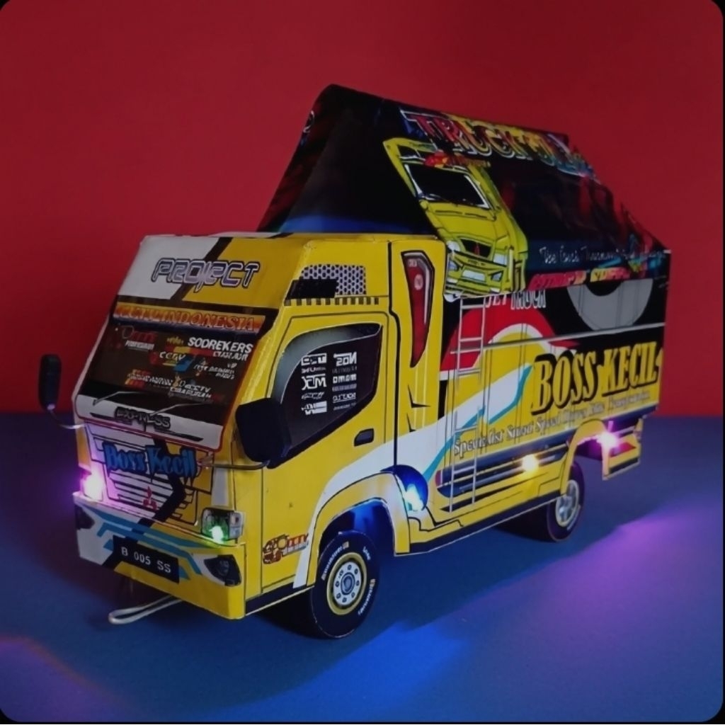 Promo Miniatur Truk Brewog Kuning Oleng Terpal