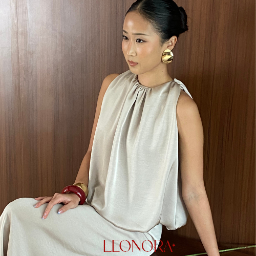 Rebecca Top Atasan Blouse Wanita Silk Satin Top Bahan Satin