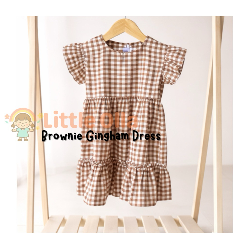 Brownie Gingham Dress by Little Olla Kids Wear