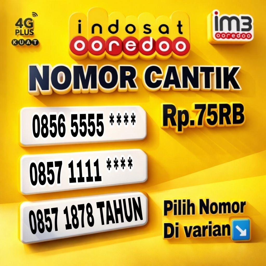 nomor cantik kartu perdana Indosat 0857 1111 ****