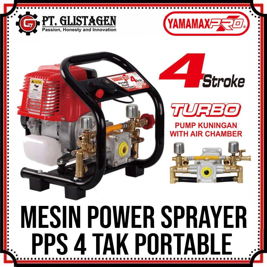 Yamamax PPS 4Tak + Air Chamber Mesin Power Sprayer Portable 4 Stroke Alat Cuci Motor Mobil Steam 4 T