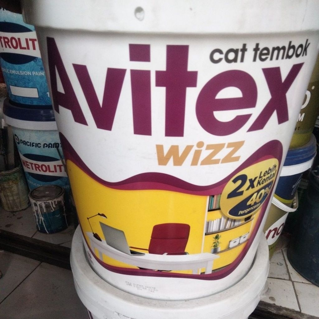 Cat tembok AVITEX WIZZ SUPER WHITE/cat tembok interior super kental 25kg