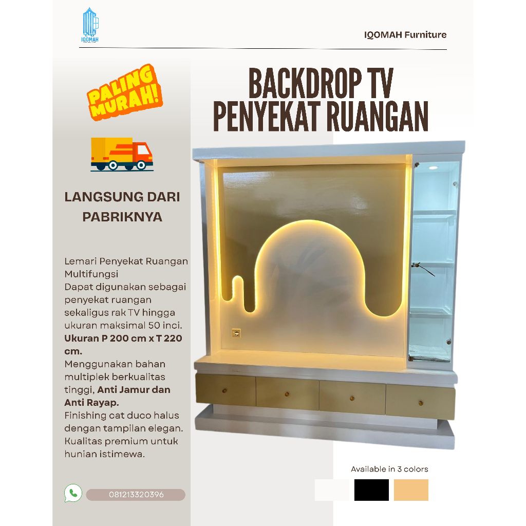 BACKDROP TV/lemari penyekat ruangan