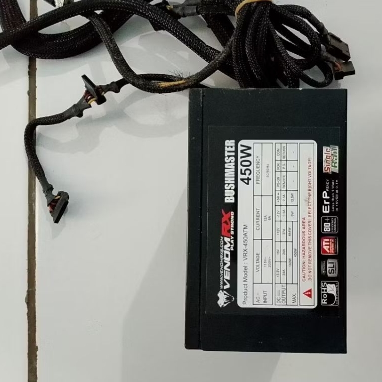 Power Supply PSU VenomRX 450W 80+ White