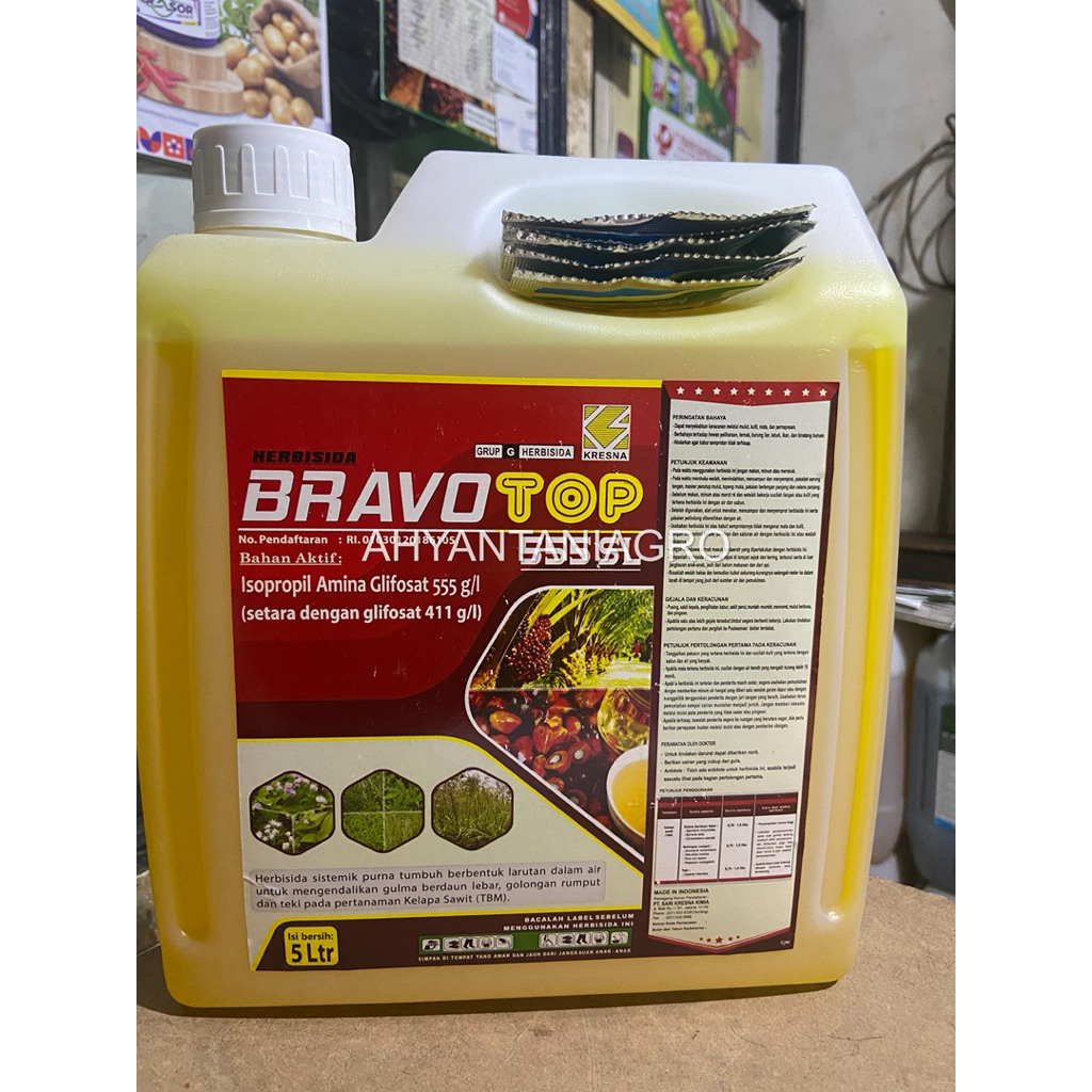 racun rumput/herbisada BRAVOTOP 555SL, kemasan 5ltr
