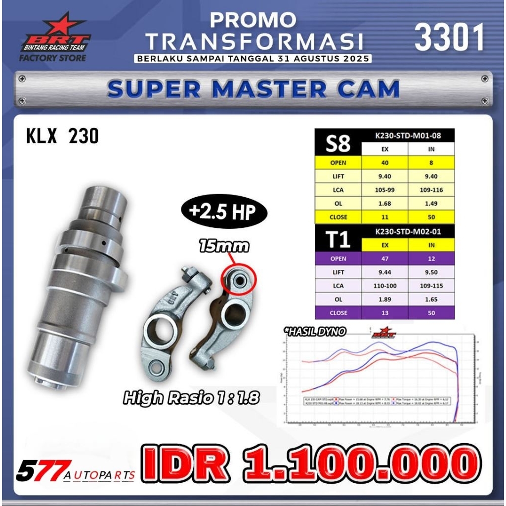 Master Cam/Noken As & Rra BRT Klx 230