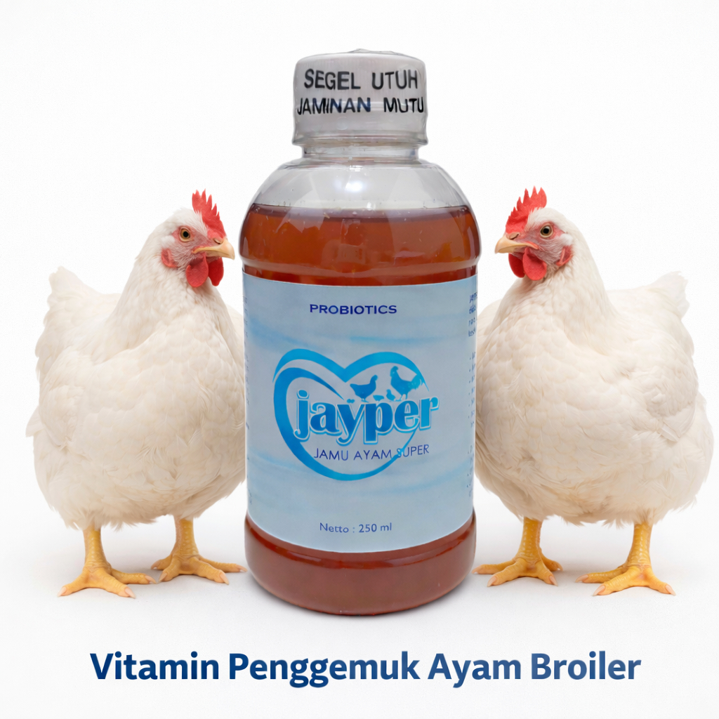 Vitamin Penggemuk Ayam Broiler Jayper | Nafsu Makan Naik, Bobot Cepat, Pakan Lebih Hemat