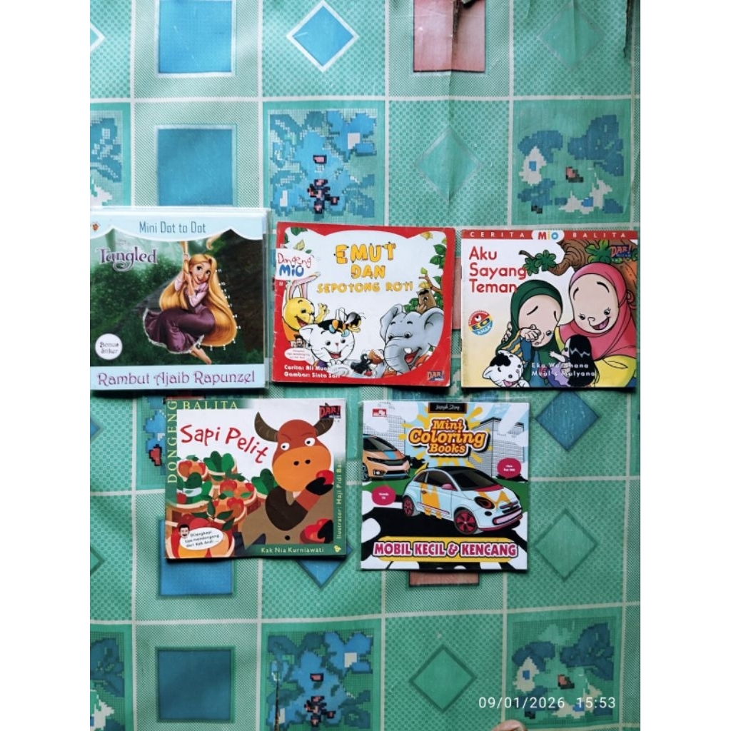 Buku Anak-Anak, Rambut Ajaib Rapunzel, EMUT DAN SEPOTONG ROTI, AKU SAYANG TEMAN, SAPI PELIT, MOBIL K