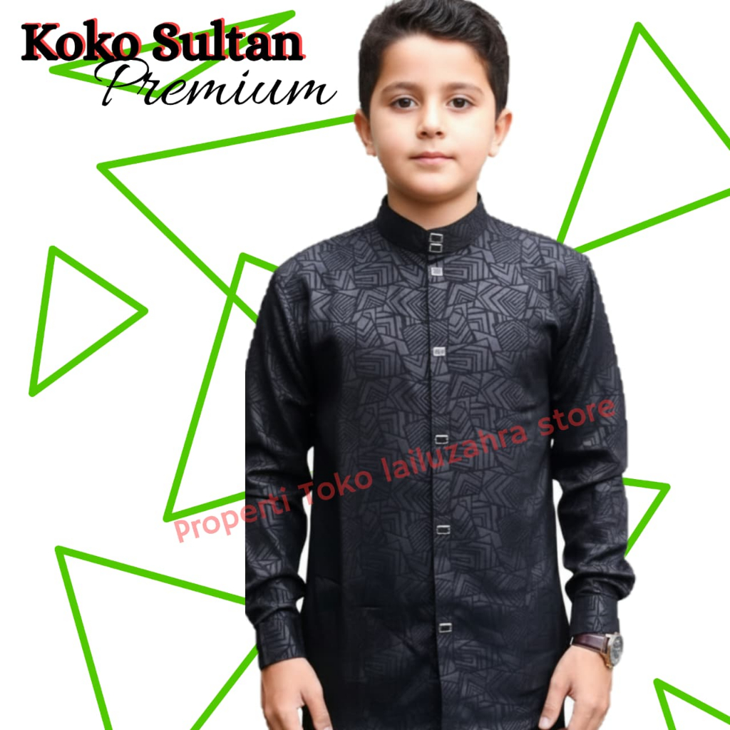 KOKO SULTAN ANAK LENGAN PANJANG MOTIF EMBOS ETNIK BAHAN WOLFIS