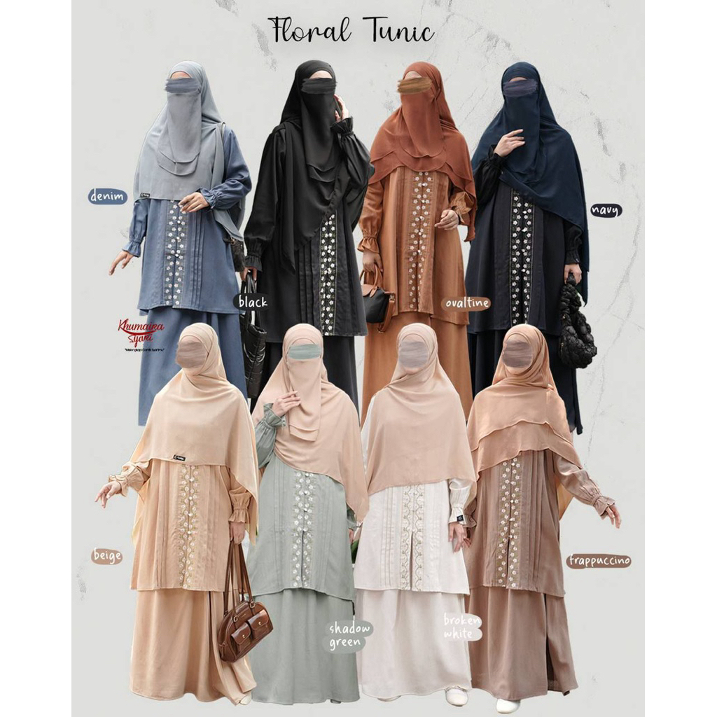 READY 8 FEB | TUNIK FLORAL KHUMAIRA SYARI/TUNIK KHUMAIRA SYARI/TUNIK ROK FLORAL/TUNIK MUSLIMAH/SET T