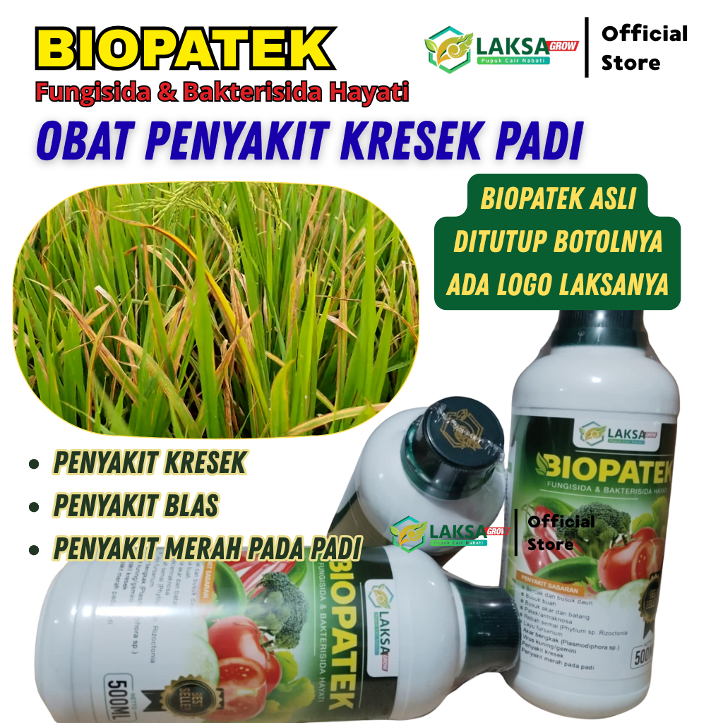BIOPATEK Fungisida Bakterisida Hayati Obat Hama Kresek pada Padi, Obat Padi Kresek Ampuh untuk Semua