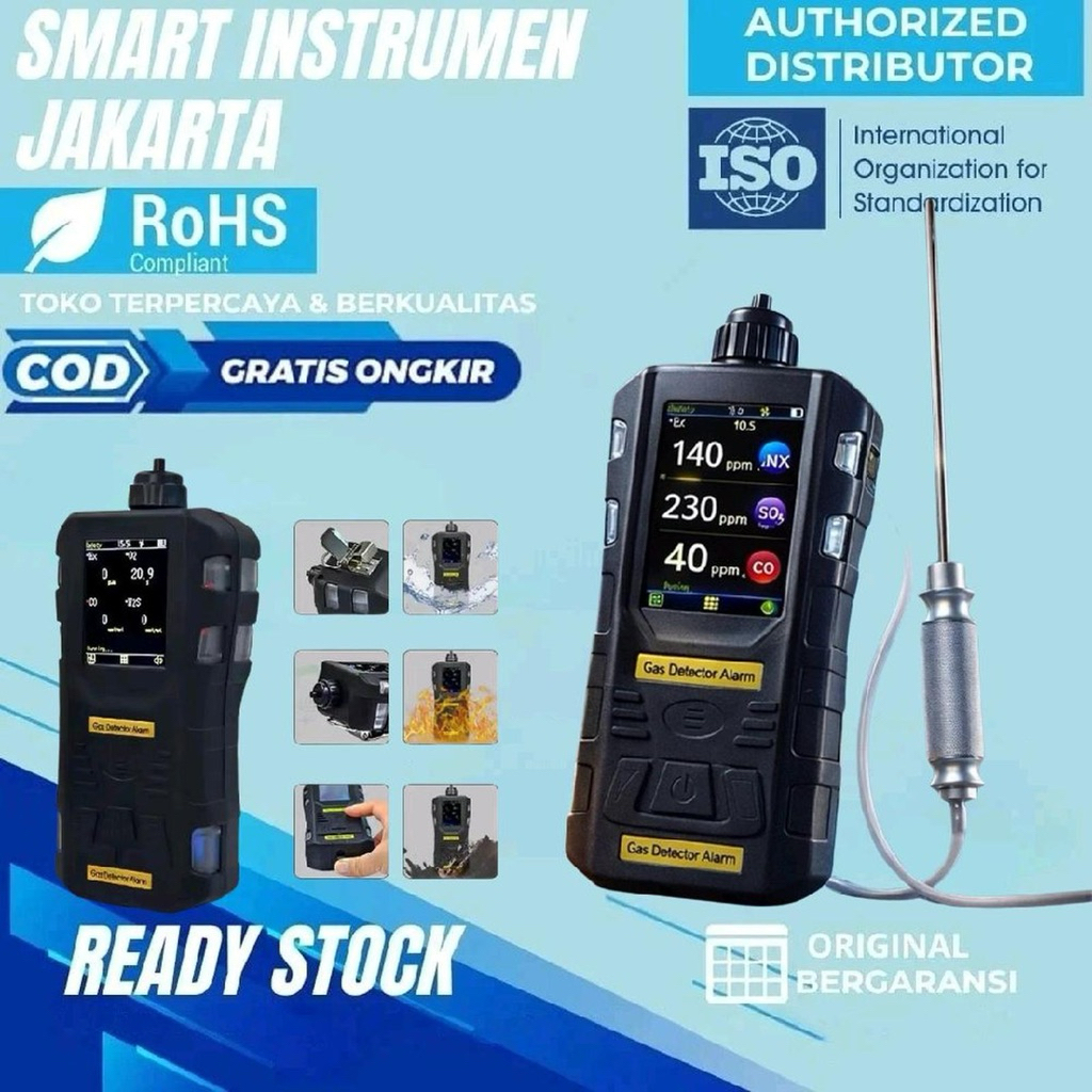 Portable Gas Detector S316 | Alat Deteksi Gas NOX SO2 CO | Multi Gas Detector Digital