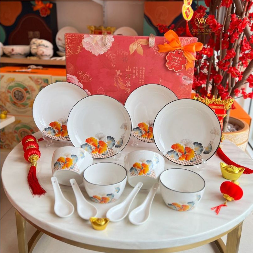 Hampers Imlek CNY 2026/ Parcel Imlek/ Hampers CNY/ Spring Fortune Set/Set Piring & Mangkuk Hampers