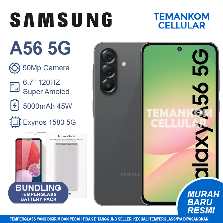 Samsung A56 5G PROMO 20GB RAM Total Baru 12/256 12GB 8/256 12GB + 8GB Extend ram 256GB GARANSI RESMI