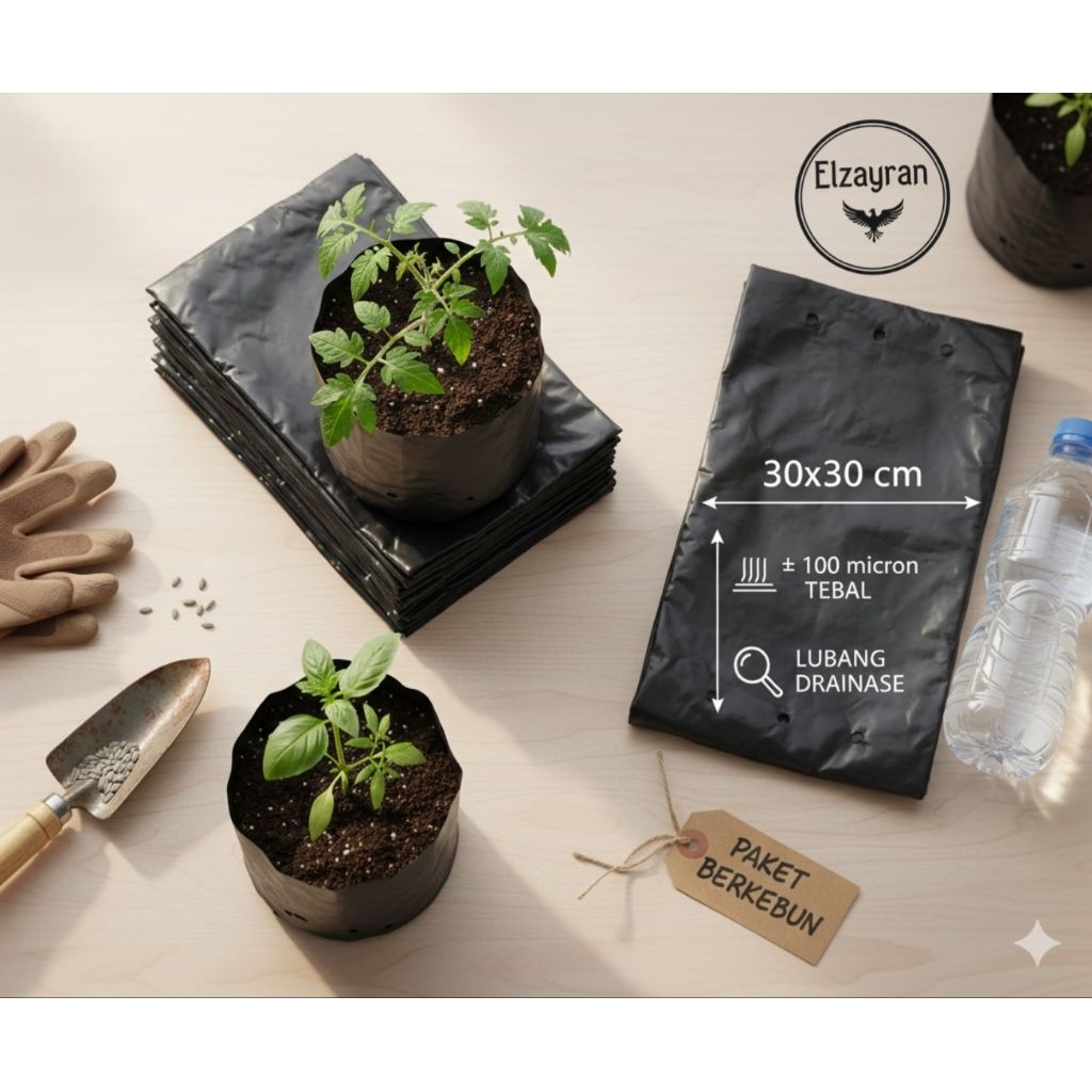 Polybag tanaman 30x30 isi 50pcs - Polybag Planter tanam cabe ukuran 30x30