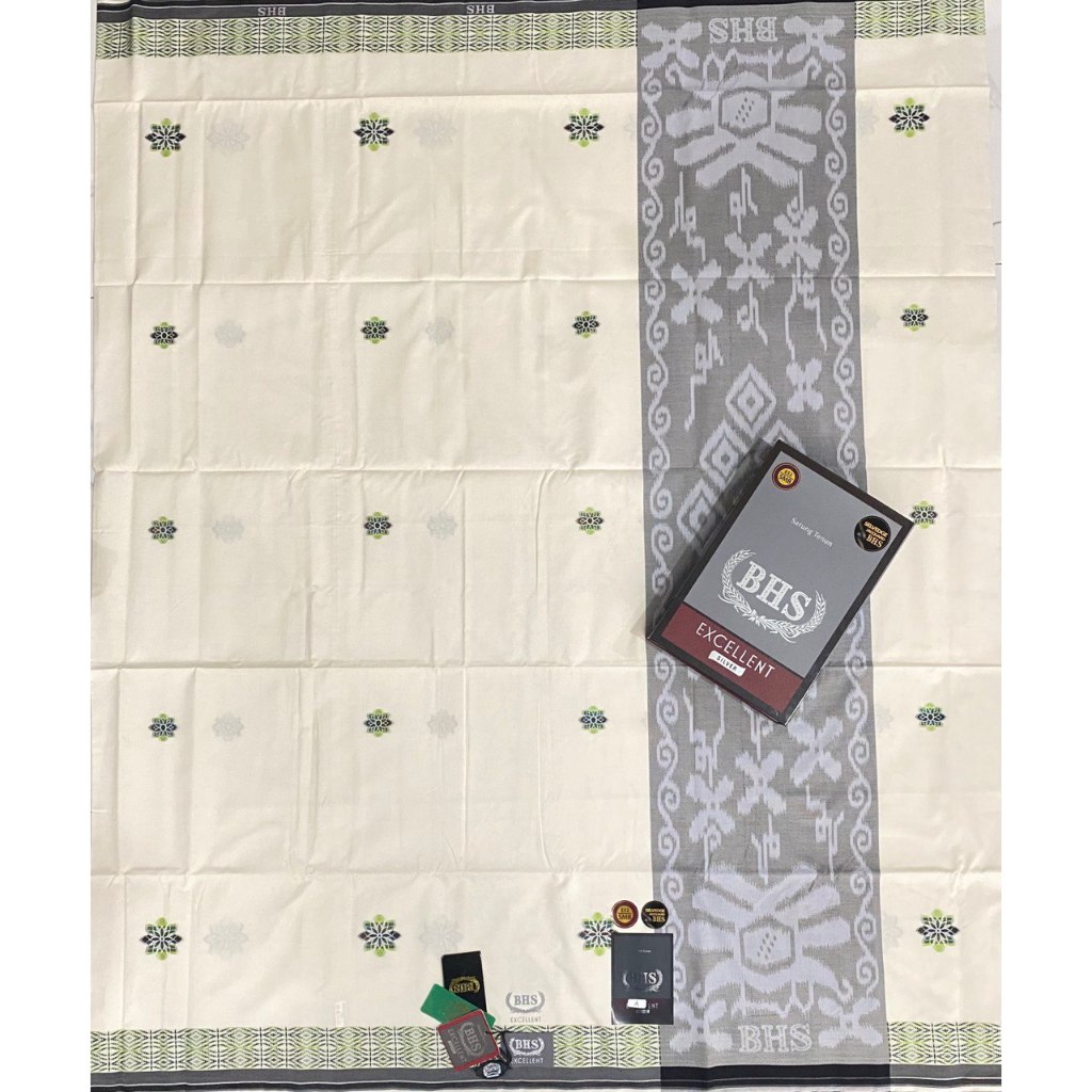 Sarung BHS Excellent Songket Silver 100% ORI Elegan SGA SMB SGB White series
