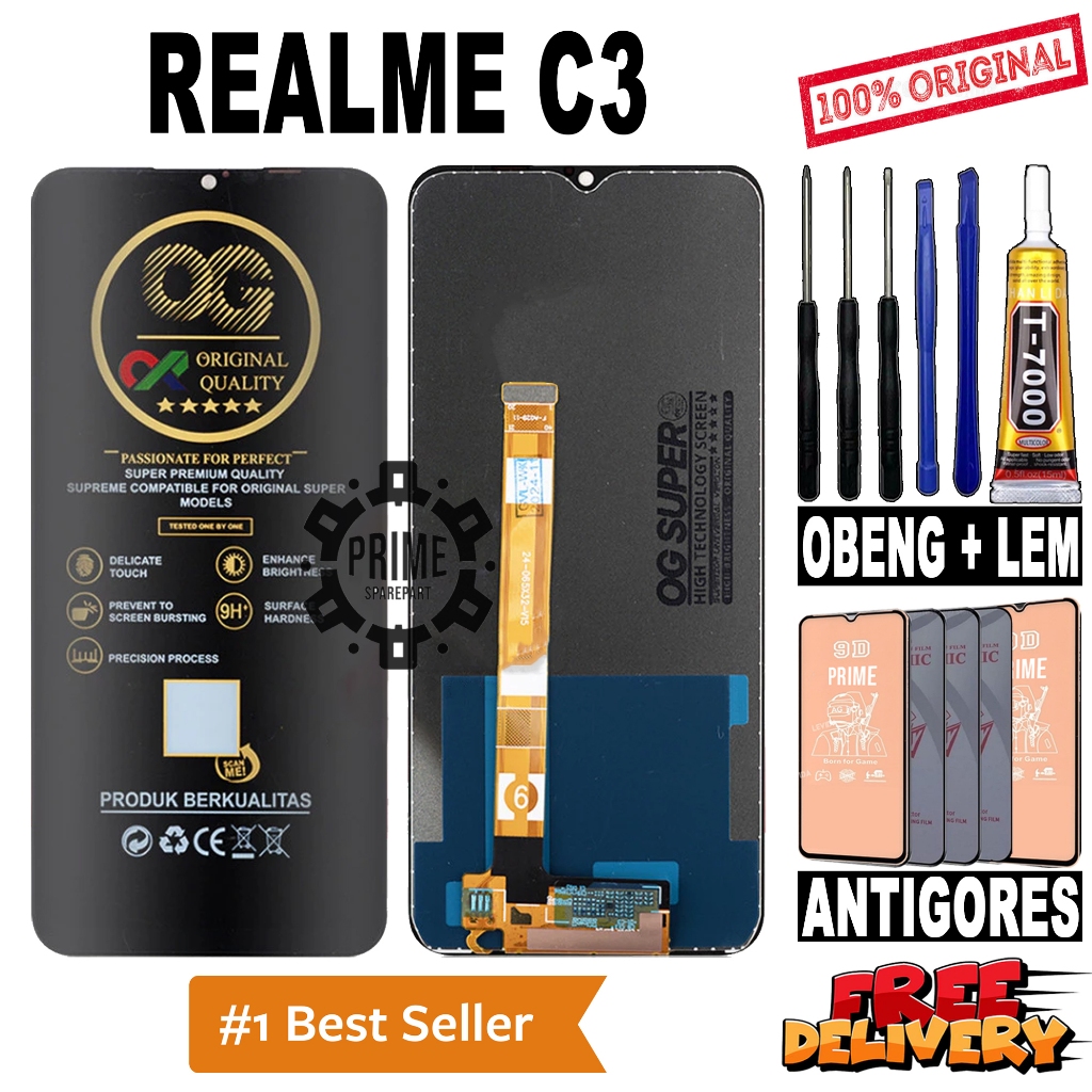 LCD TOUCHSCREEN REALME C3 ORIGINAL OEM LCD REALME C3 FULLSET