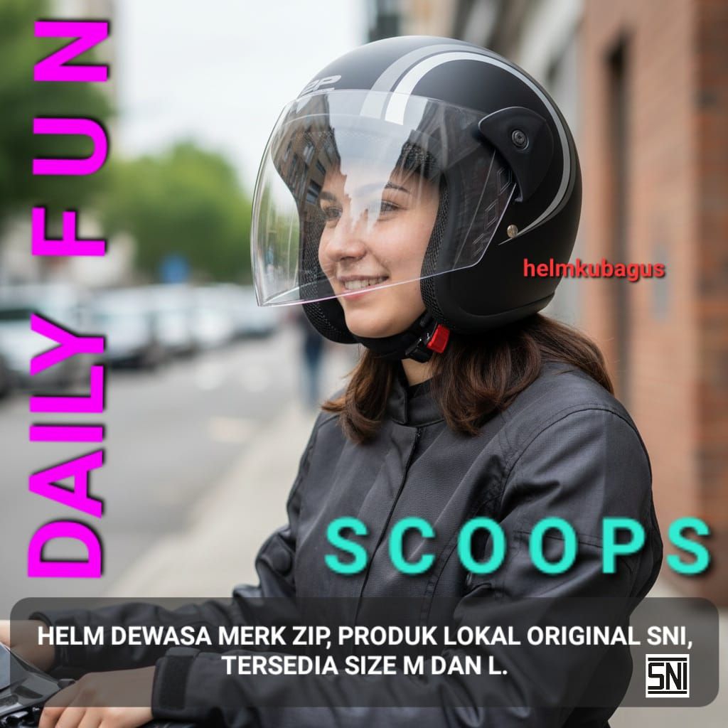 HKB HELM DEWASA SNI STANDAR MODEL SCOOP HELEM SEPEDA MOTOR SNI  promo helm motor SNI helm scoops