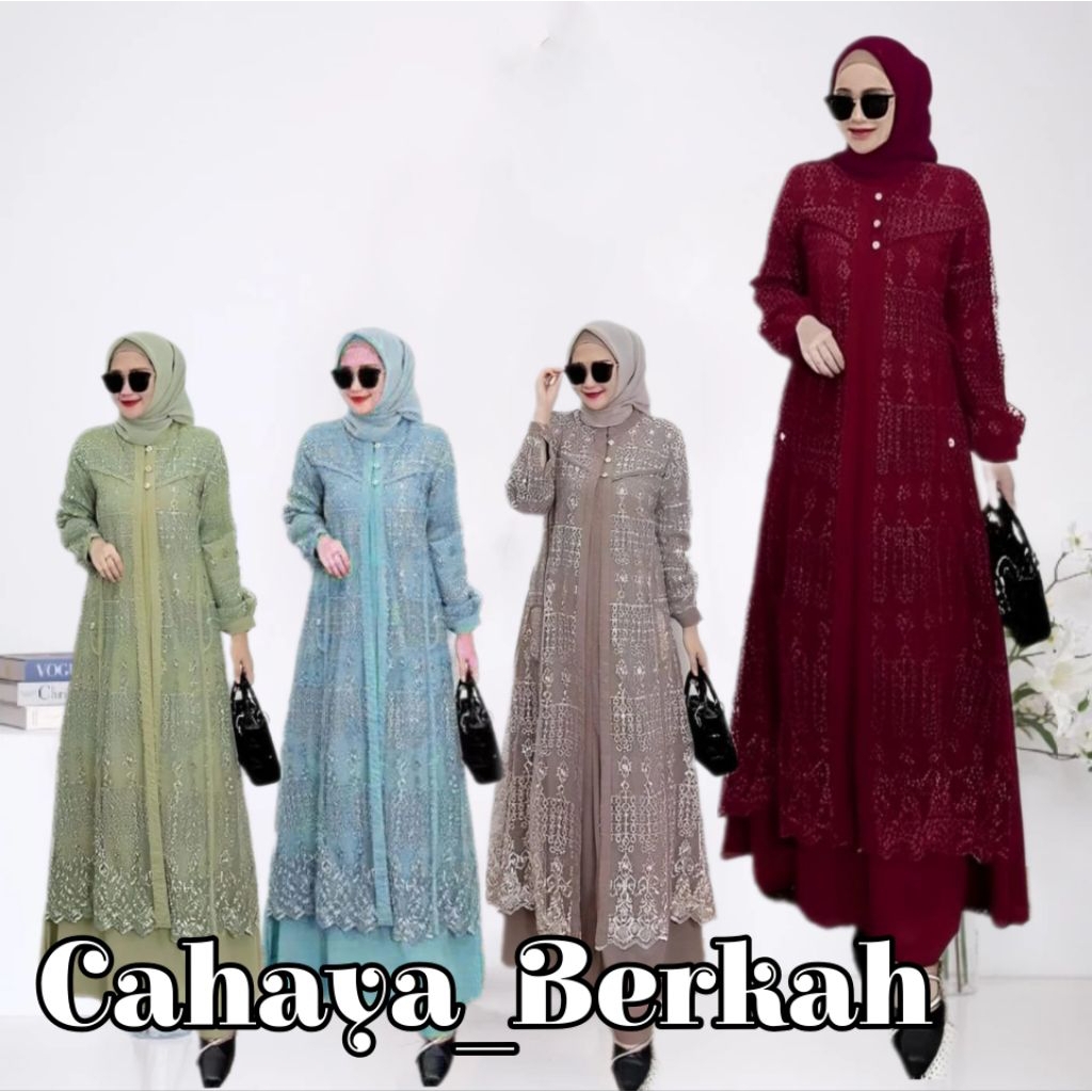 Gamis Lebaran idul fitri/Gamis Wanita crinkle airflow mix burkat kombinasi bunga Kekinian/Gamis Pewe