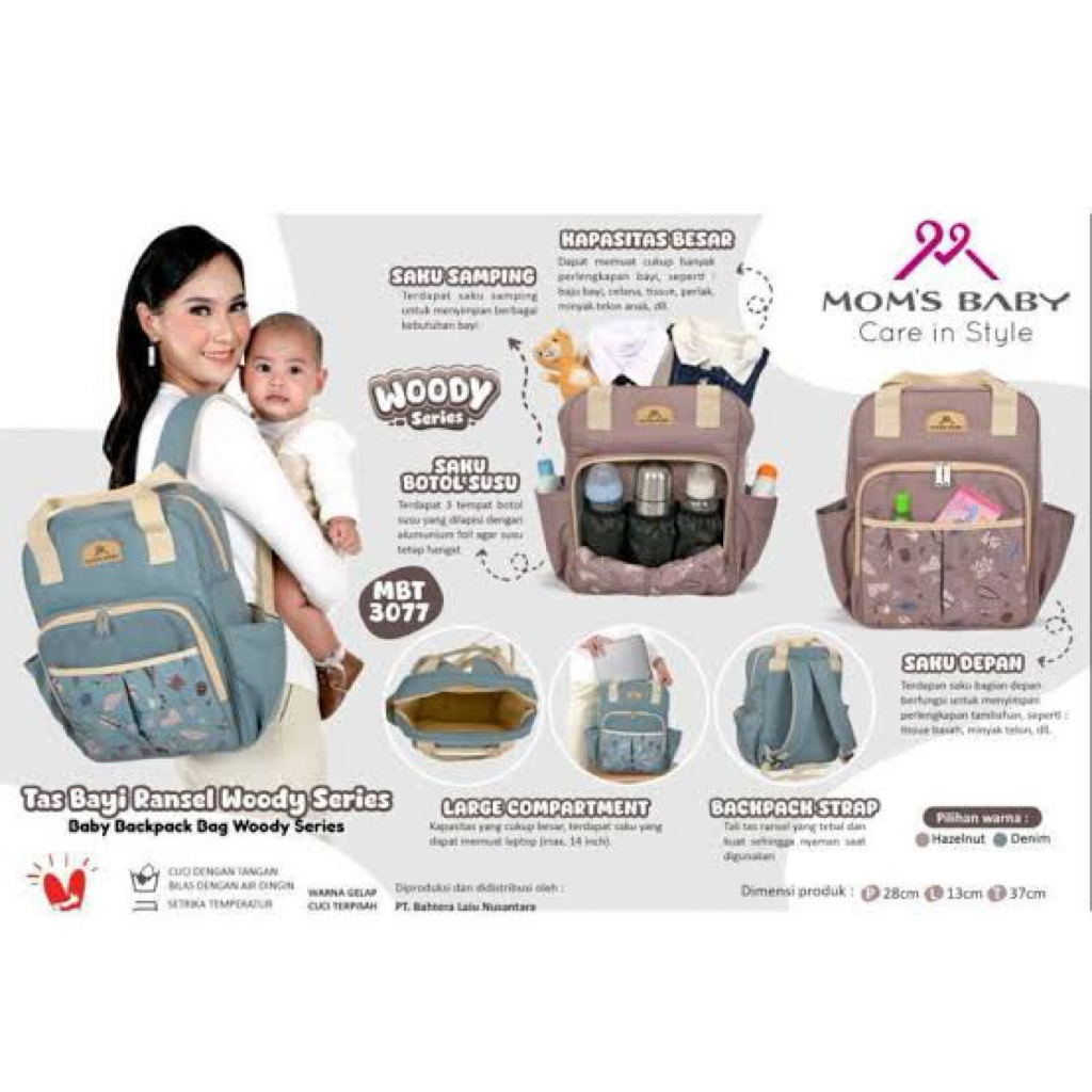 Moms baby tas bayi Ransel Woody series