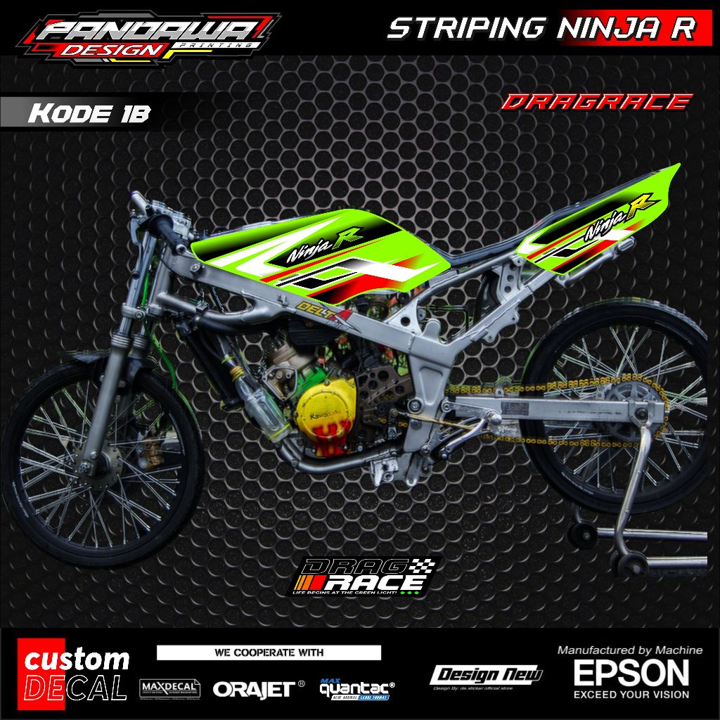 STRIPING VARIASI NINJA 150R STICKER NINJA 150R MOTIF DRAG BIKE