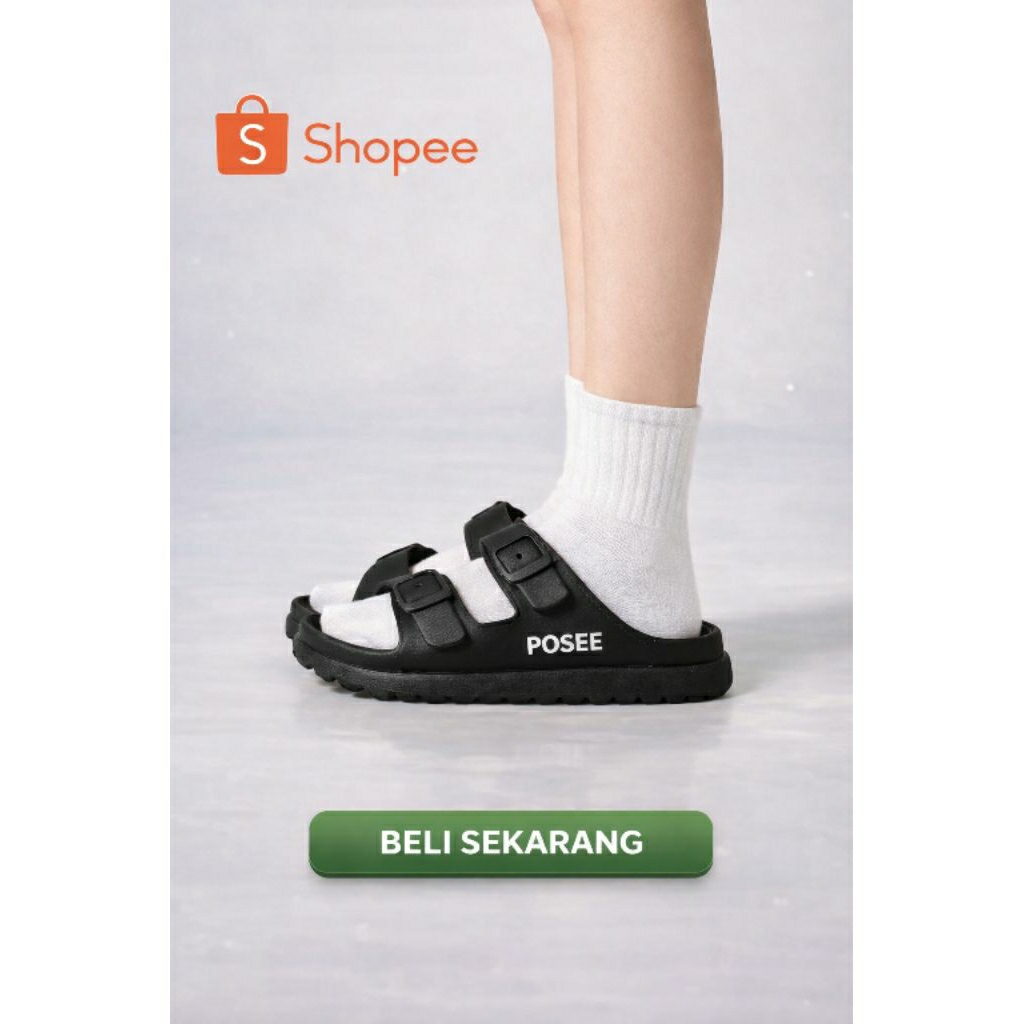 Sandal POSEE Wanita Full Karet Empuk & Nyaman Anti Selip Rumah Ringan