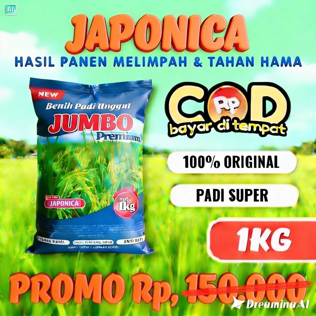 SANGHYANG SRI- Benih Bibit Padi JAPONICA Kemasan Original Super Premium Netto 1kg