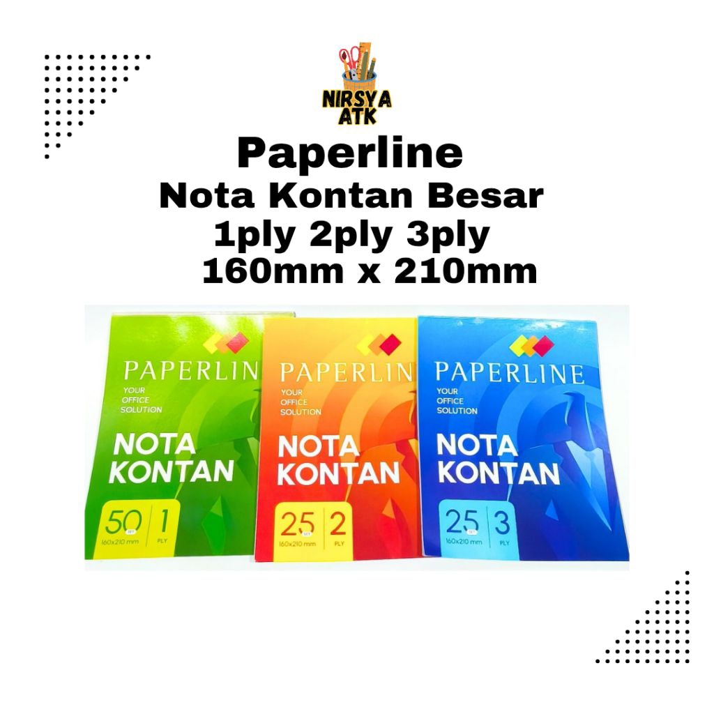 Paperline Nota Kontan Besar 1ply 2ply 3ply 160mm x 210mm