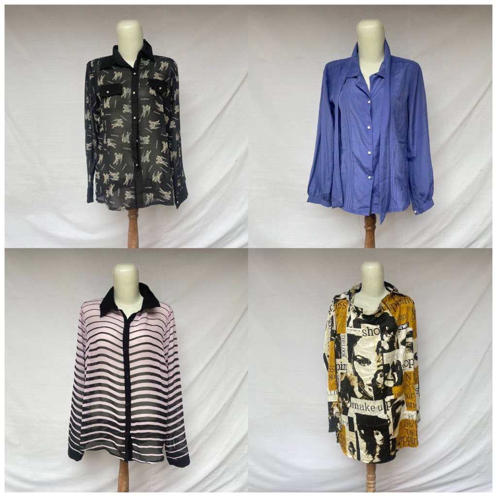 (Katalog 18) Kemeja Formal Wanita Kemeja Polos Wanita Kemeja Flanel Wanita Kemeja Wanita Oversize Le
