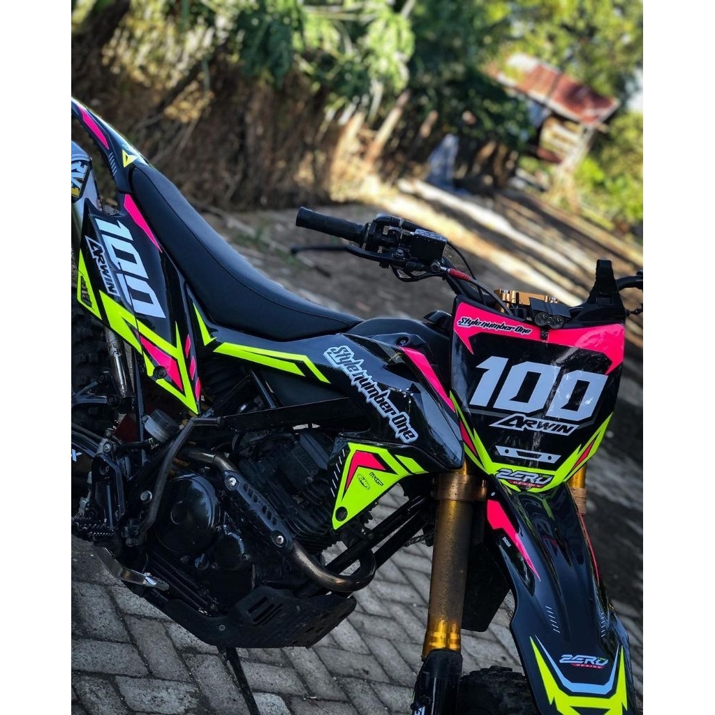 100 decals stiker motor crf full body bebas riqwest nama dan nomor