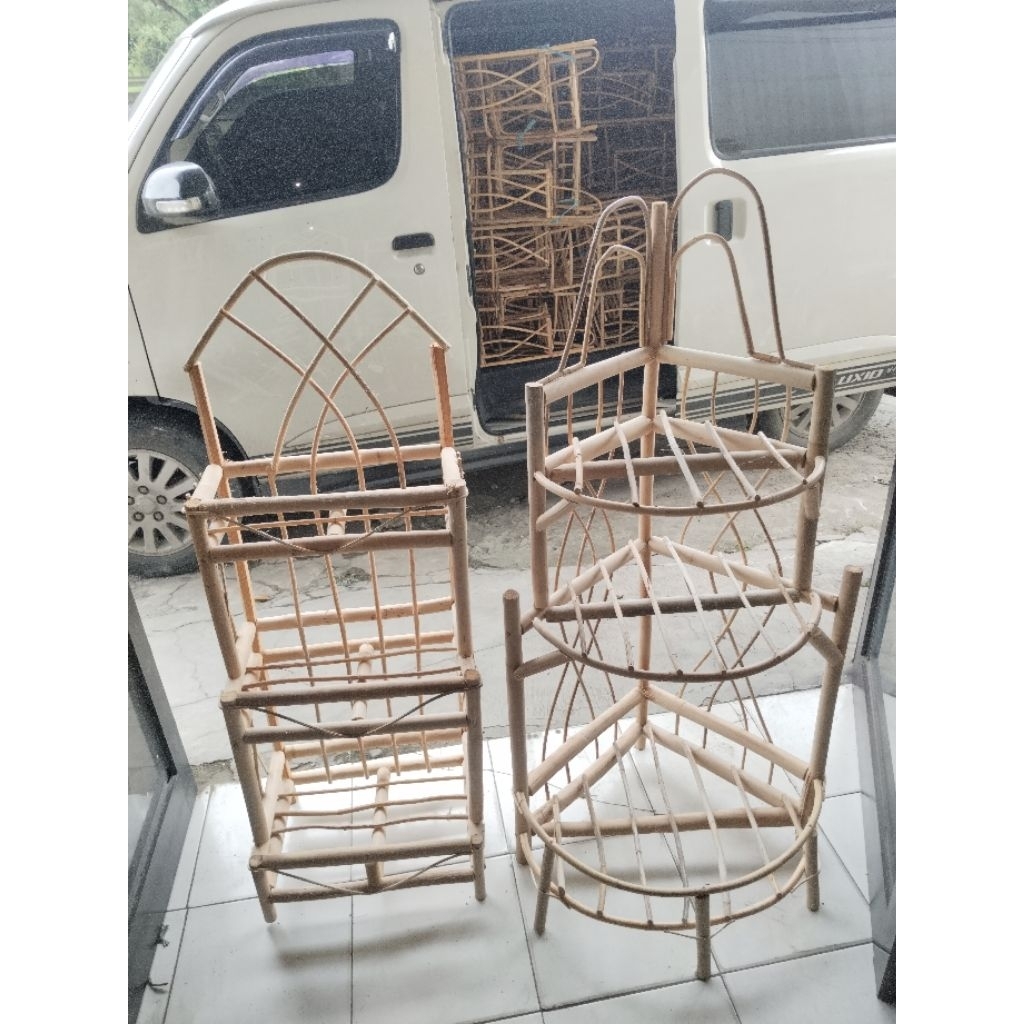 keranjang rotan kotak 3 tingkat tinggi 105cm keranjang parcel