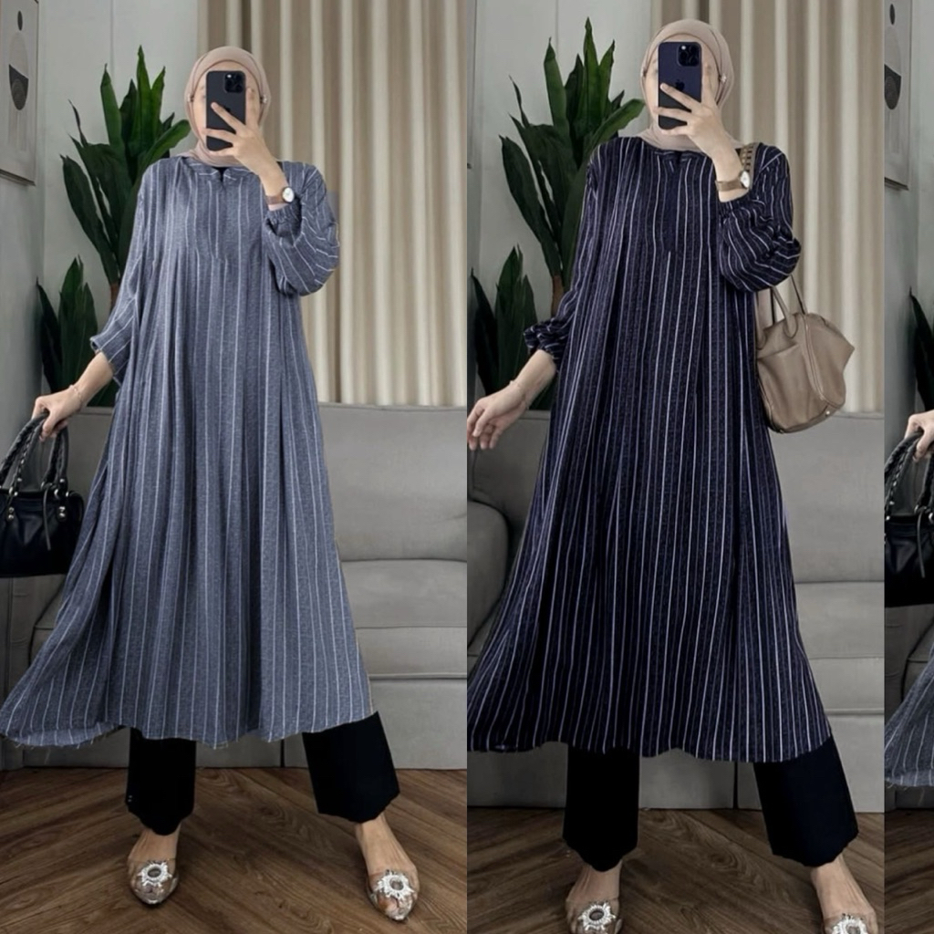 JELITA LONGSET SALUR VIRAL SETELAN LONG TUNIK SALUR SET MIDI DRESS KULOT TERLARIS SET OOTD WANITA MU