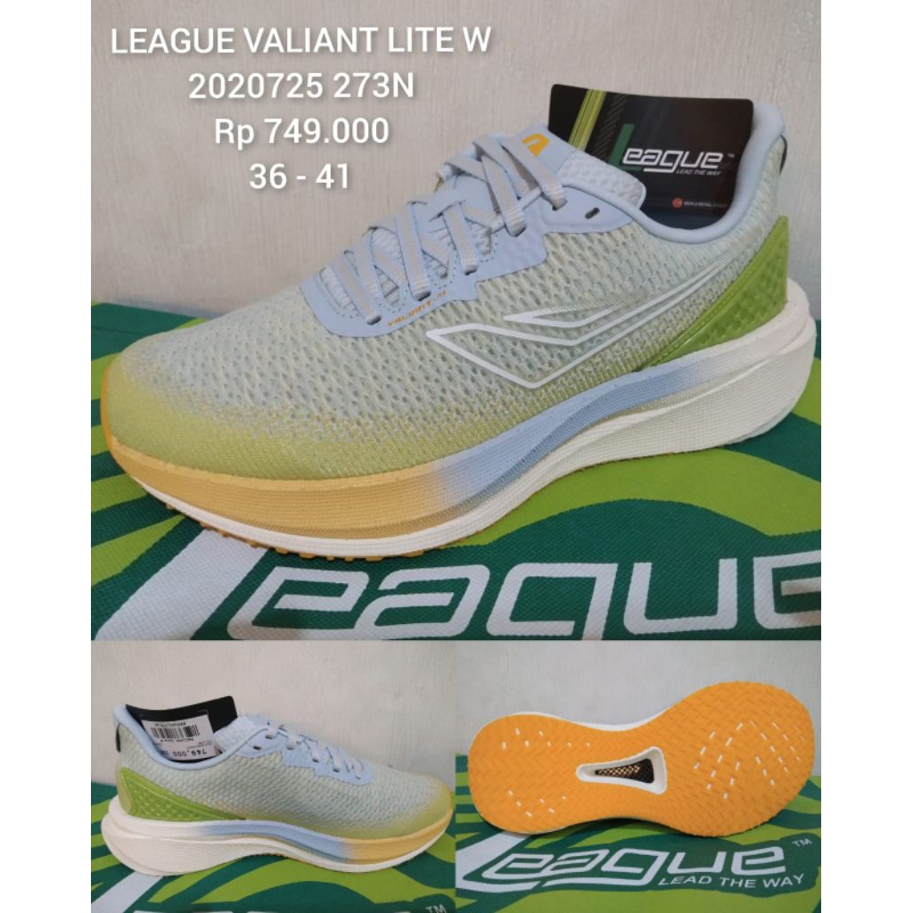 Sepatu League Valiant Lite W abu original running shoes terbaru