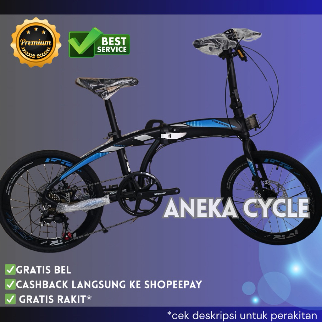 Sepeda Lipat Forward 20 Inch Frame Alloy Speed 8 Rem Cakram
