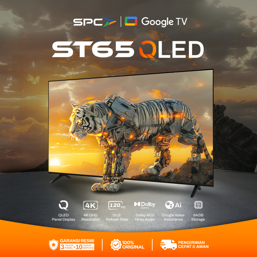 SPC Google TV 65 inch - ST65 QLED + Free Bracket Google TV 4K UHD | Dolby Audio | Google Assistant |
